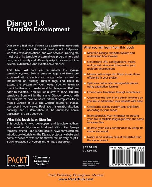 Produktbild: Django 1.0 Template Development