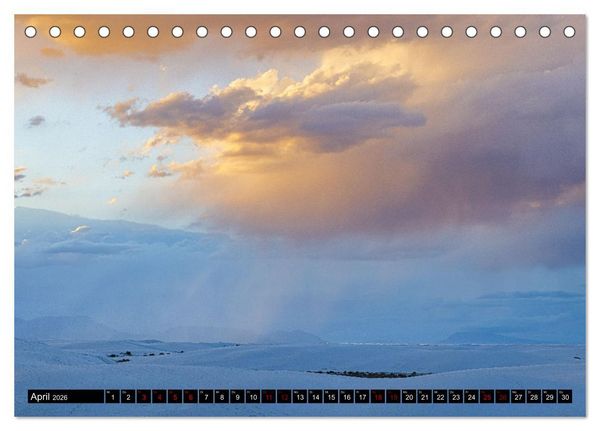 Produktbild: Wei&szlig;e Wunderwelten - White Sands National Monument (Tischkalender 2026 DIN A5 quer), CALVENDO Monatskalender