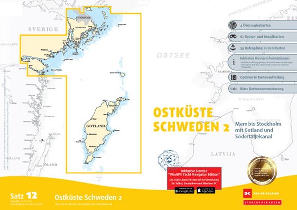 Sportbootkarten Satz 12: Ostküste Schweden 2 (Ausgabe 2026/2027), Karte von , Delius Klasing, 978-3-667-13190-4