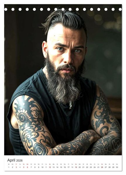 Produktbild: Schatten und Stil - KI M&auml;nner im Gothic Stil (Tischkalender 2026 DIN A5 hoch), CALVENDO Monatskalender