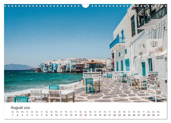 Produktbild: Santorin - Insel der wei&szlig;en H&auml;user (Wandkalender 2026 DIN A3 quer), CALVENDO Monatskalender