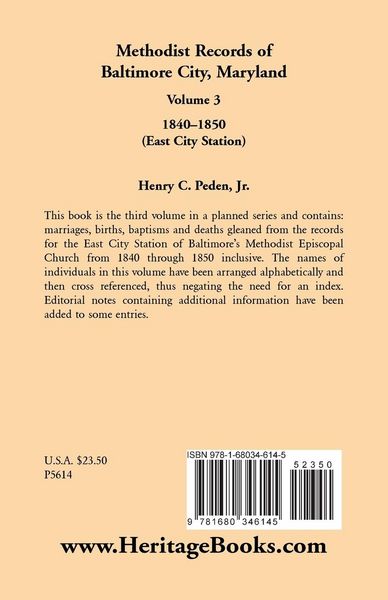 Produktbild: Methodist Records of Baltimore City, Maryland