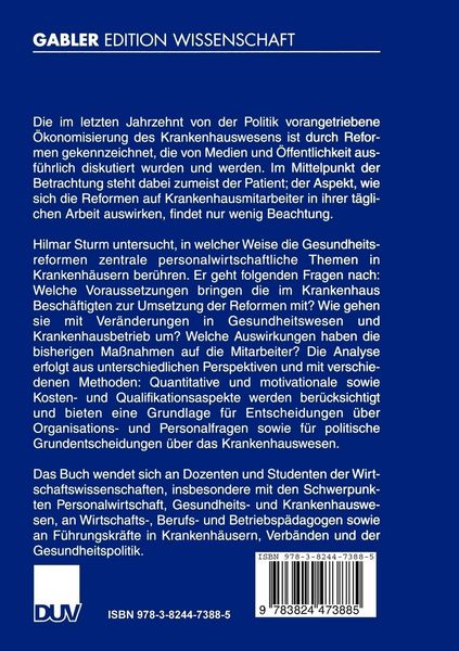 Produktbild: Krankenhausreformen und Personalwirtschaft