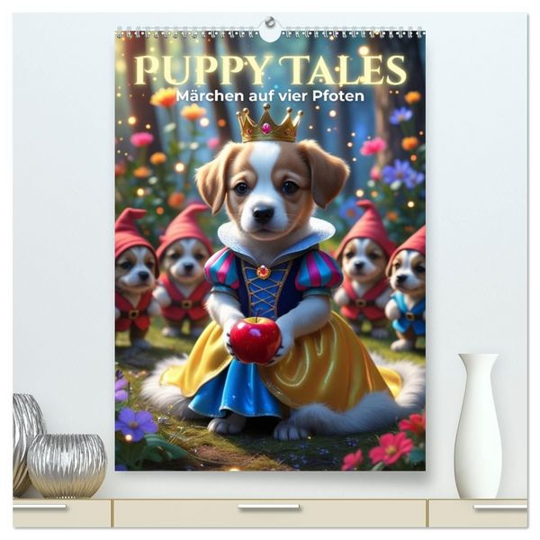 Produktbild: Puppy Tales - M&auml;rchen auf vier Pfoten (hochwertiger Premium Wandkalender 2027 DIN A2 hoch), Kunstdruck in Hochglanz