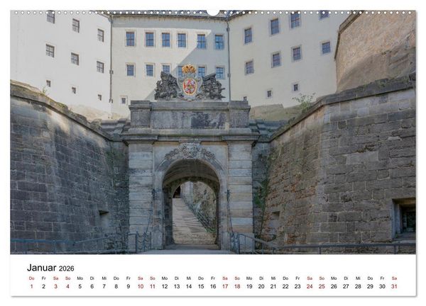 Produktbild: Bergfestung K&ouml;nigstein (Wandkalender 2026 DIN A2 quer), CALVENDO Monatskalender