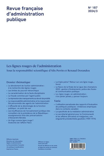 Produktbild: Les Lignes Rouges de l'Administration