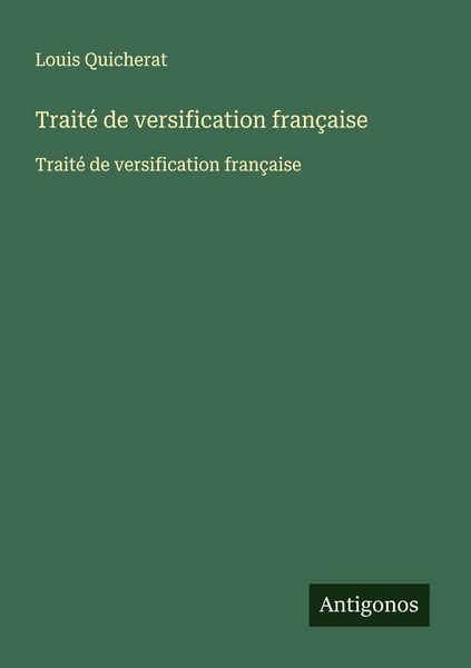Produktbild: Trait&eacute; de versification fran&ccedil;aise