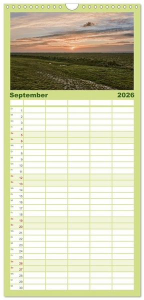 Produktbild: Familienplaner 2026 - K&uuml;stenregionen Deutschland mit 5 Spalten (Wandkalender, 21 x 45 cm) CALVENDO
