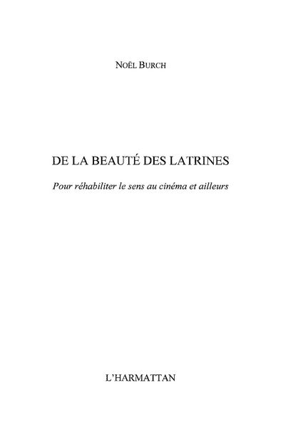 Produktbild: De la beaute des latrines