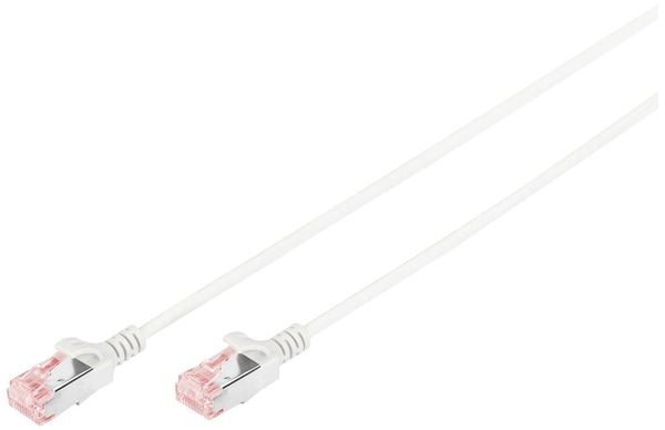 Digitus DK-1624-015S RJ45 Netzwerkkabel, Patchkabel CAT 6 U/FTP 1.50 m Weiß doppelt geschirmt, Flammwidrig, Folienschirm