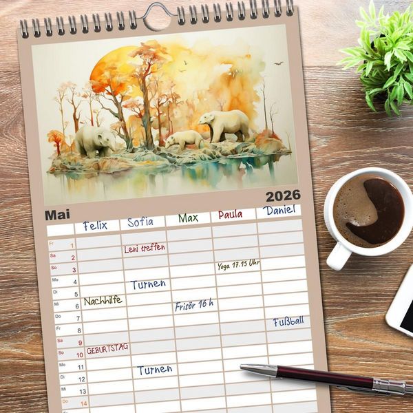 Produktbild: Familienplaner 2026 - Ein Besuch in fernen Universen mit 5 Spalten (Wandkalender, 21 x 45 cm) CALVENDO