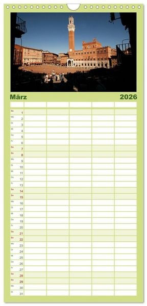 Produktbild: Familienplaner 2026 - Traumhaftes Italien mit 5 Spalten (Wandkalender, 21 x 45 cm) CALVENDO