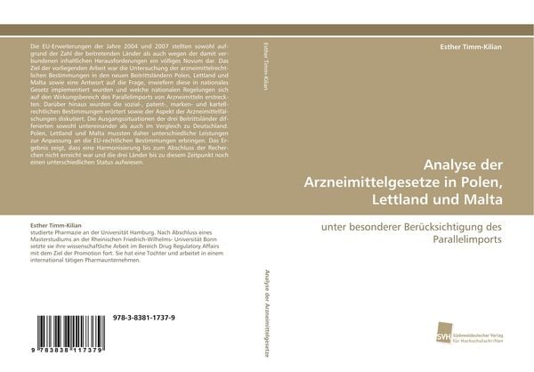 Produktbild: Analyse der Arzneimittelgesetze in Polen, Lettland und Malta