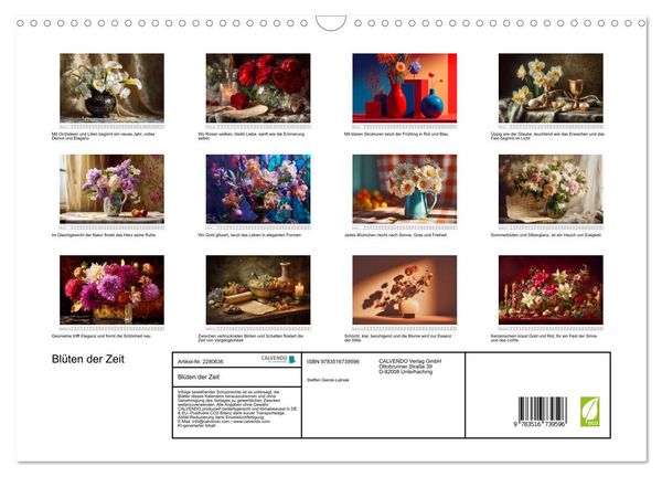 Produktbild: Bl&uuml;ten der Zeit (Wandkalender 2026 DIN A3 quer), CALVENDO Monatskalender