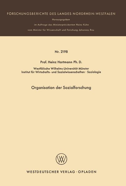 Produktbild: Organisation der Sozialforschung