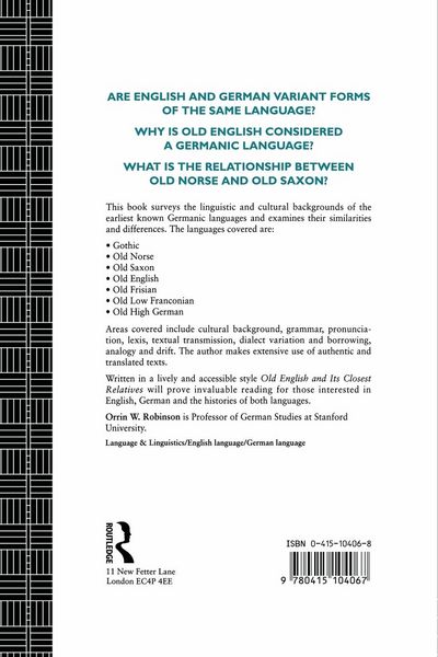 Produktbild: Old English and its Closest Relatives