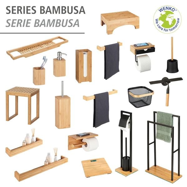 Wandregal Mod. Bambusa aus Bambus, 60 cm, inklusive Befestigungsmaterial