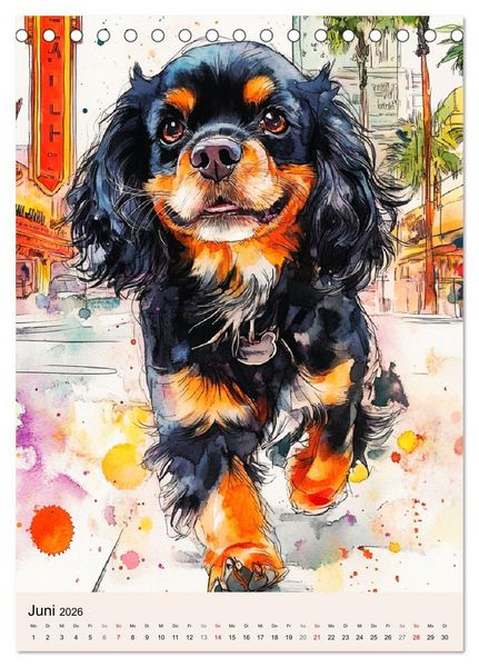 Produktbild: Bezaubernde Hunde. Unsere Freunde im lieblichen Aquarell-Stil (Tischkalender 2026 DIN A5 hoch), CALVENDO Monatskalender
