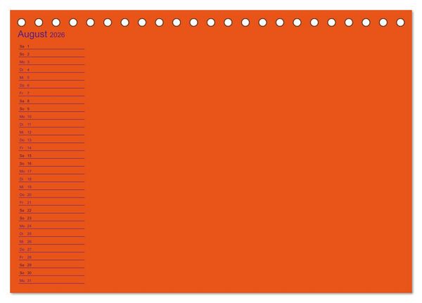 Produktbild: Bastel-Geburtstagskalender orange / Geburtstagskalender (Tischkalender 2026 DIN A5 quer), CALVENDO Monatskalender