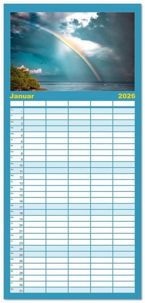 Produktbild: Familienplaner 2026 - Malerische Malediven mit 5 Spalten (Wandkalender, 21 x 45 cm) CALVENDO