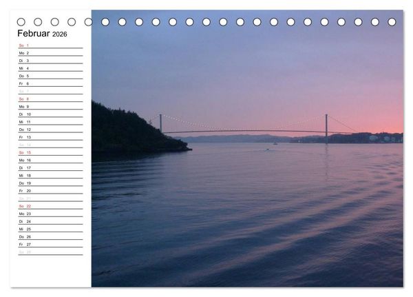 Produktbild: Impressionen von Norwegen entlang der Hurtigruten (Tischkalender 2026 DIN A5 quer), CALVENDO Monatskalender