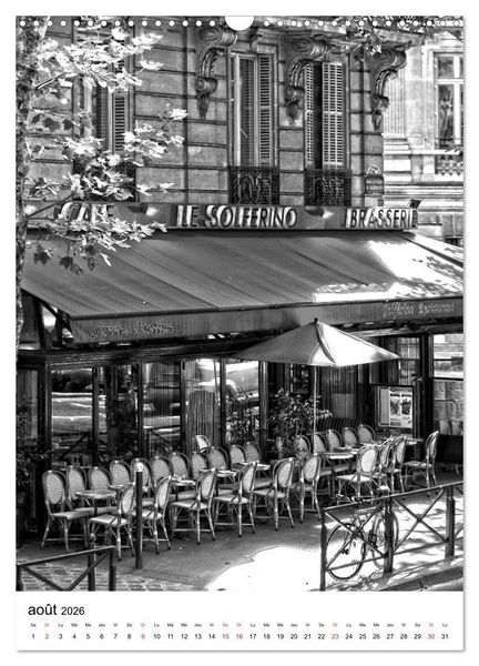 Produktbild: Paris noir blanc (Calendrier mural 2026 DIN A3 horizontal), CALVENDO calendrier mensuel