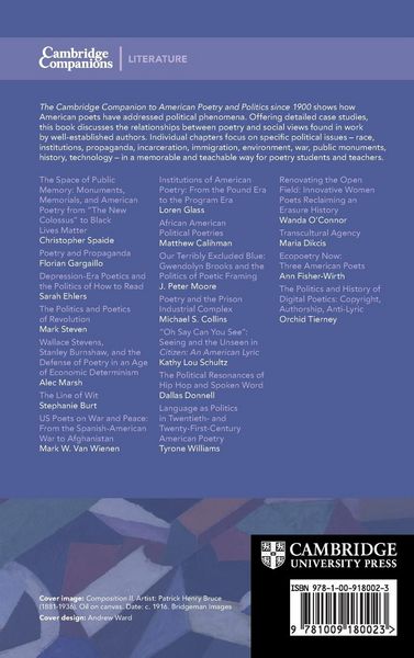 Produktbild: The Cambridge Companion to American Poetry and Politics since 1900
