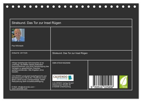Produktbild: Stralsund. Das Tor zur Insel R&uuml;gen (Tischkalender 2026 DIN A5 quer), CALVENDO Monatskalender