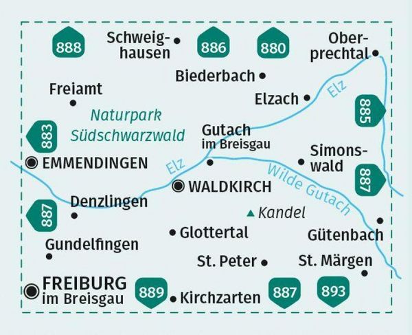 Produktbild: KOMPASS Wanderkarte 884 Waldkirch, Kandel, St.Peter, St. M&auml;rgen 1:25.000