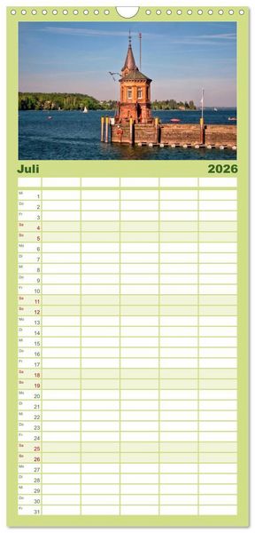 Produktbild: Familienplaner 2026 - Bodensee - "Die D&ouml;rfer sind wie ein Garten ..." (Rainer Maria Rilke) mit 5 Spalten (Wandkalender, 21 x 45 cm) CALVENDO