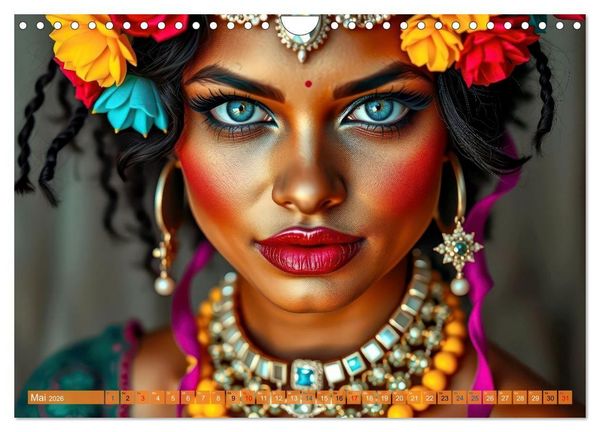 Produktbild: Farbenfrohe Portraits (Wandkalender 2026 DIN A4 quer), CALVENDO Monatskalender