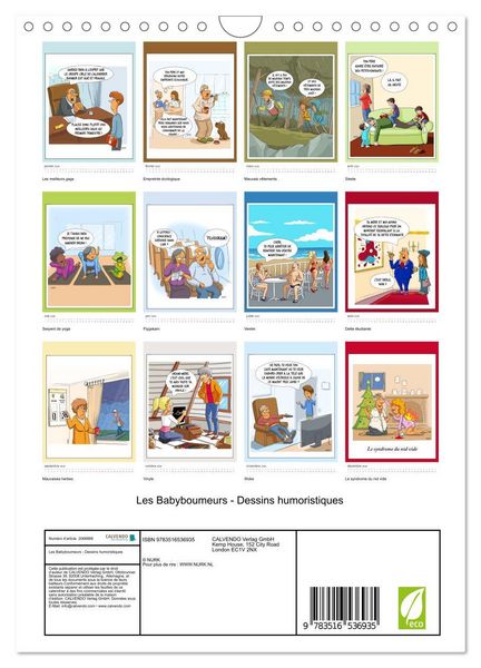 Produktbild: Les Babyboumeurs - Dessins humoristiques (Calendrier mural 2026 DIN A4 horizontal), CALVENDO calendrier mensuel