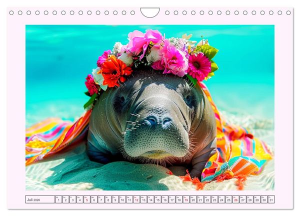 Produktbild: Modische Manatees. Charmante Seek&uuml;he mit Stil (Wandkalender 2026 DIN A4 quer), CALVENDO Monatskalender