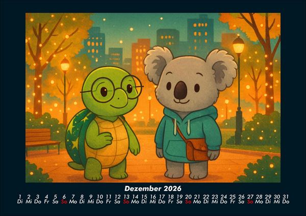 Produktbild: Taz & Kiki - Eine Reise durch die Zeit 2026 Fotokalender DIN A4