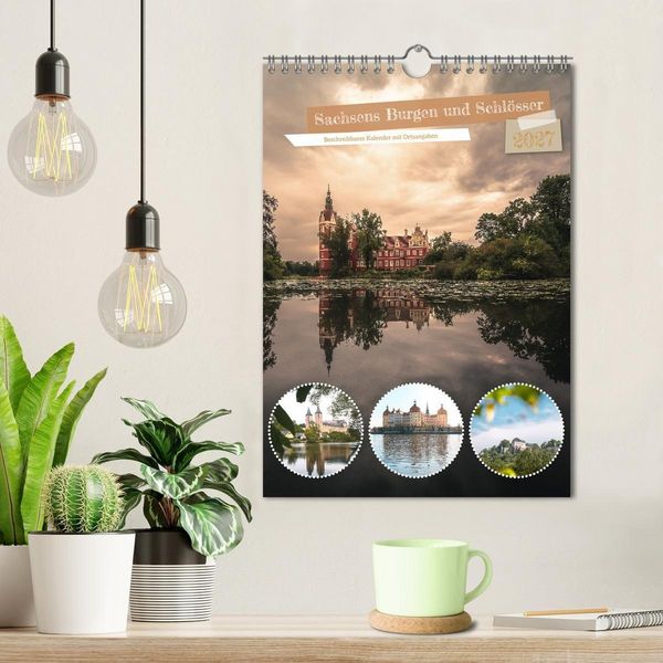Produktbild: Sachsens Burgen und Schl&ouml;sser - Beschreibbarer Kalender mit Ortsangaben (Wandkalender 2027 DIN A4 hoch), CALVENDO Monatskalender