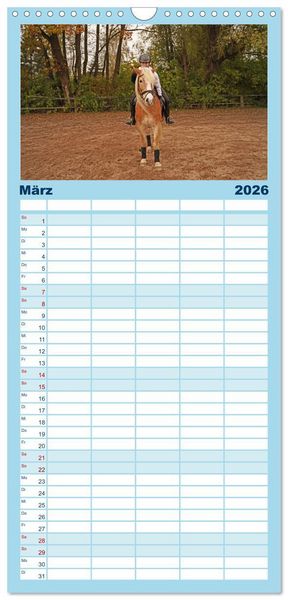 Produktbild: Familienplaner 2026 - Faszination Haflinger mit 5 Spalten (Wandkalender, 21 x 45 cm) CALVENDO