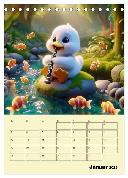 Produktbild: Waldtiere machen Musik (Tischkalender 2026 DIN A5 hoch), CALVENDO Monatskalender