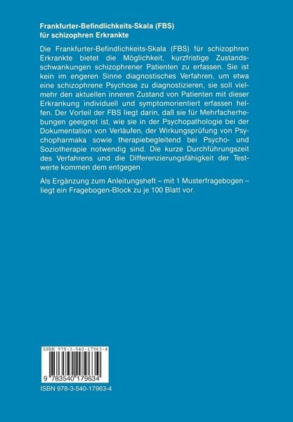 Produktbild: Frankfurter-Befindlichkeits-Skala (FBS)