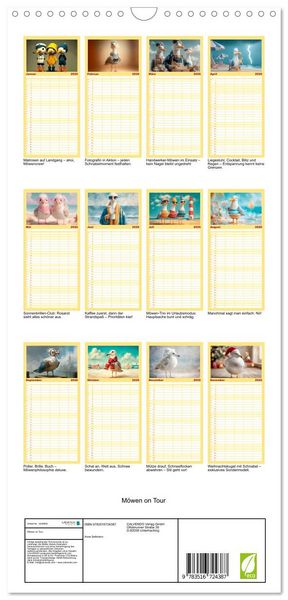 Produktbild: Familienplaner 2026 - M&ouml;wen on Tour mit 5 Spalten (Wandkalender, 21 x 45 cm) CALVENDO