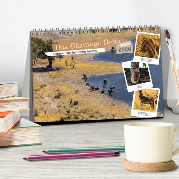 Produktbild: Das Okavango-Delta - Naturwunder im Herzen Afrikas (Tischkalender 2026 DIN A5 quer), CALVENDO Monatskalender