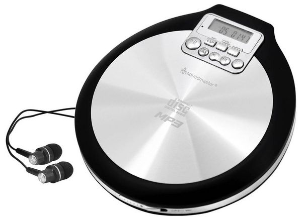 Produktbild: SoundMaster CD9220 Tragbarer CD-Player CD, CD-R, CD-RW, MP3 Akku-Ladefunktion Schwarz, Grau