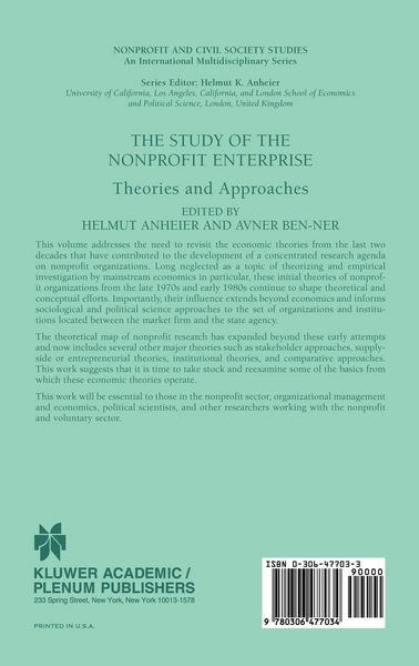 Produktbild: The Study of Nonprofit Enterprise