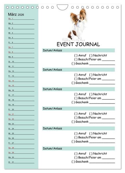 Produktbild: B-DAY PLANER - Aquarell Hunderassen - F&uuml;r Termine, Geschenke, Eventdetails & mehr (Wandkalender 2026 DIN A4 hoch), CALVENDO Monatskalender
