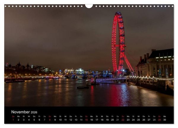 Produktbild: London - Nachts an der Themse (Wandkalender 2026 DIN A3 quer), CALVENDO Monatskalender