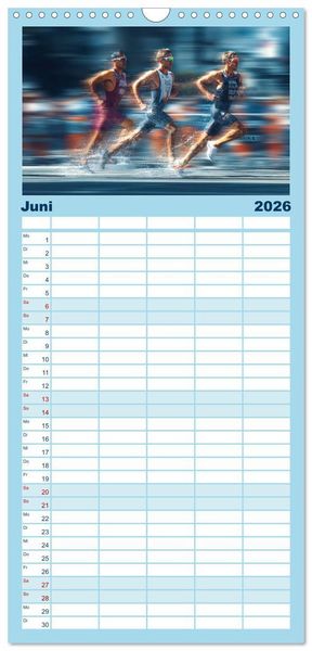 Produktbild: Familienplaner 2026 - Triathlon - Grenzen verschieben mit 5 Spalten (Wandkalender, 21 x 45 cm) CALVENDO
