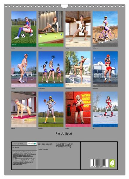 Produktbild: Pin Up Sport (Wandkalender 2026 DIN A3 hoch), CALVENDO Monatskalender