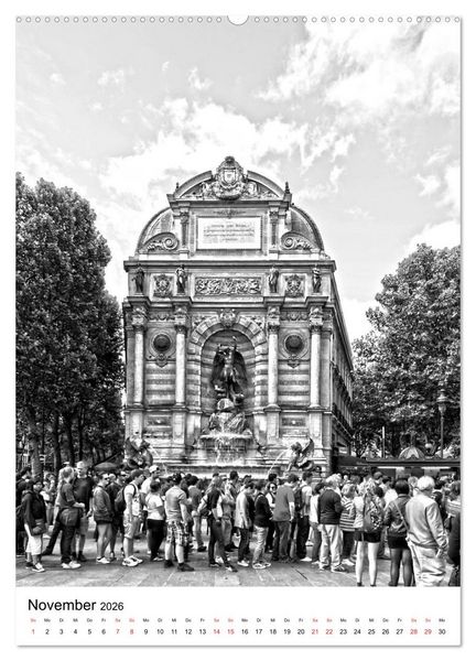 Produktbild: Paris schwarz wei&szlig; 2026 (hochwertiger Premium Wandkalender 2026 DIN A2 hoch), Kunstdruck in Hochglanz