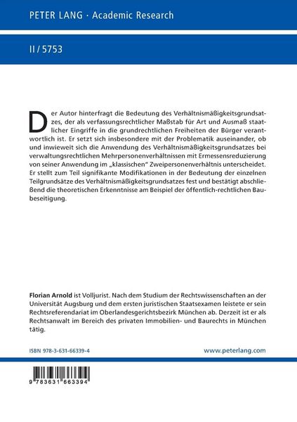 Produktbild: Verh&auml;ltnism&auml;&szlig;igkeit und Ermessensreduzierung im Mehrpersonenverh&auml;ltnis