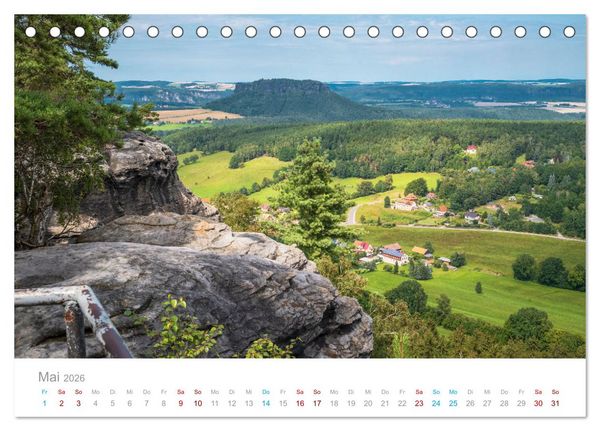 Produktbild: Sachsen - Eine stimmungsvolle Wanderung in Bildern (Tischkalender 2026 DIN A5 quer), CALVENDO Monatskalender