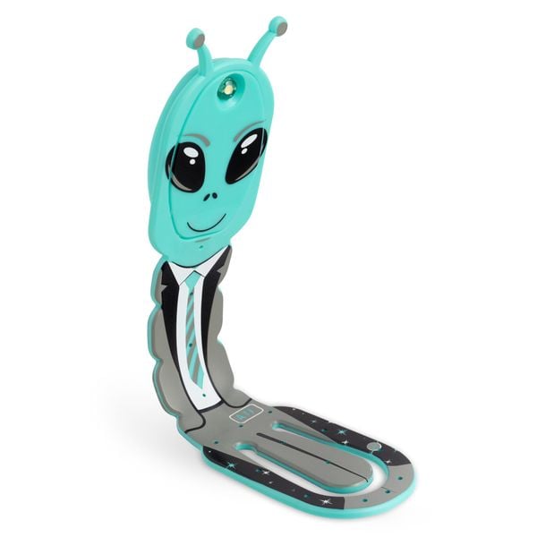 Produktbild: Flexilight Pals Leselicht (Aliens) - blau - 2 in 1 Leselampe & Lesezeichen - LED Leselicht - Geschenk für Leser, Buchliebhaber - Deutsche Ausgabe